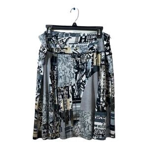 Softworks Petits Womens Skirt Mini Abstract Blue Black Size XL